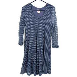 Lilka size Small blue polka dot‎ long sleeve dress lined